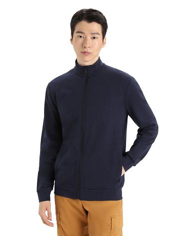 Pánské Mikiny S Kapucí Icebreaker Merino Central II Long Sleeve Zip Tmavě Blankyt | CZ 1668SGLO